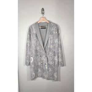 Coster Copenhagen Snakeskin Print M Lightweight Duster Coatigan Blazer Style